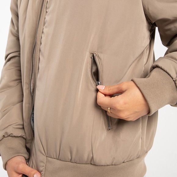 RSQ Womens Taupe Bomber Jacket /NWT/XL - Picture 6 of 16
